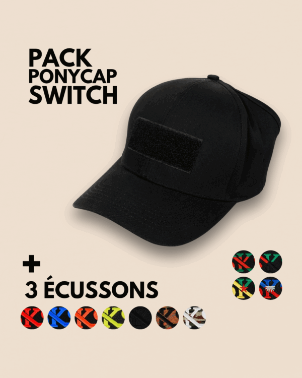 le pack ponycap switch ajustable – ( 3 écussons velcro) personnalisable