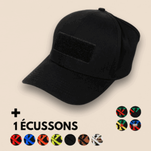 la ponycap switch ajustable - noir (1 écusson velcro) personnalisable