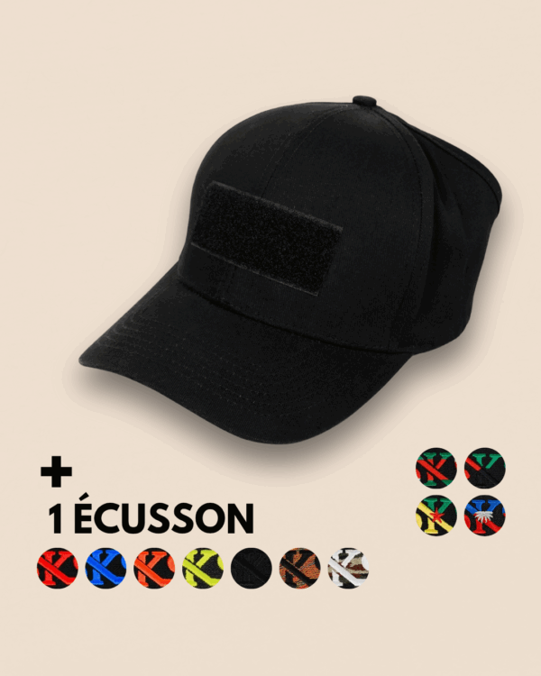 la ponycap switch ajustable - noir (1 écusson velcro) personnalisable